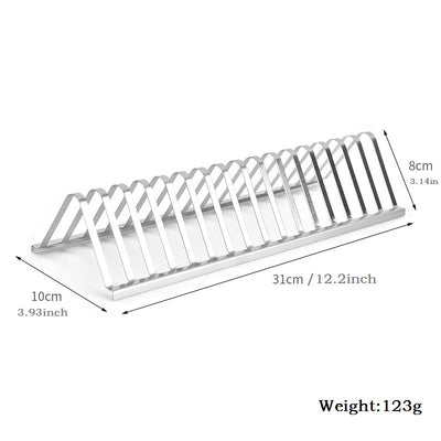 Stainless Steel BBQ Rib Rack Portable Grill Holder for Smoking, Roasting & Outdoor Barbecue