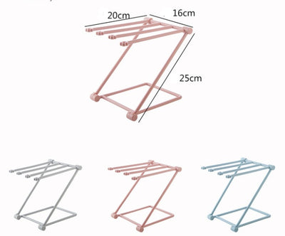 Foldable Dishcloth & Towel Rack Punch-Free Kitchen Organizer Shelf (Space-Saving Design)