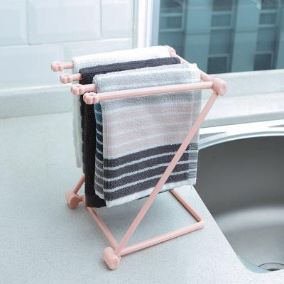 Foldable Dishcloth & Towel Rack Punch-Free Kitchen Organizer Shelf (Space-Saving Design)
