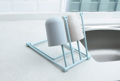 Foldable Dishcloth & Towel Rack Punch-Free Kitchen Organizer Shelf (Space-Saving Design)