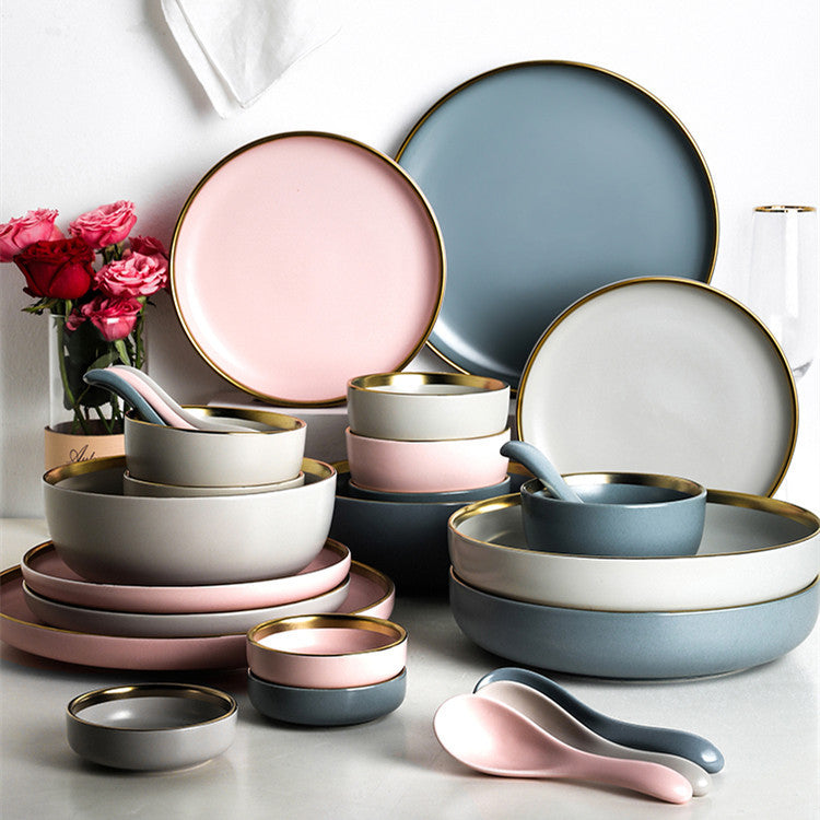 Nordic Style Porcelain Bowl Celadon Solid Color Tea & Serving Bowl Minimalist Kitchenware