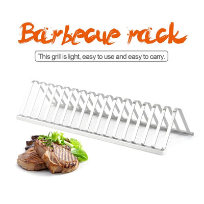 Stainless Steel BBQ Rib Rack Portable Grill Holder for Smoking, Roasting & Outdoor Barbecue